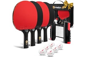 Sportout Portable Table Tennis Bat Set Professional Table Tennis Set with Table Tennis Net,Bats, Ping Pong Balls & Storage Case | Great Gift & Indoor/Outdoor Game