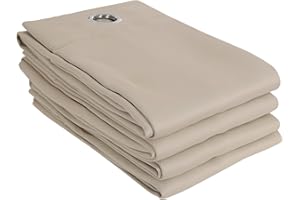 Deconovo zasłona zaciemniająca z oczkami do salonu zasłony termiczne 240x140 cm beżowy zestaw 4 sztuk