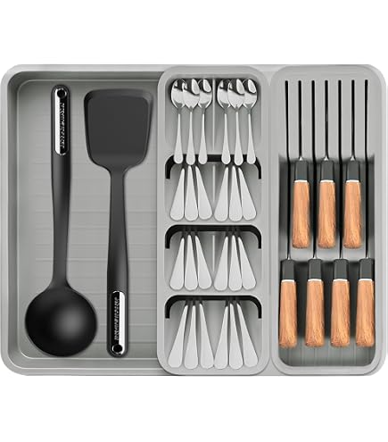 Organisateur De Tiroir Couverts 9 Compartiments - Plastique Extensible - Cuisine - Yiomxhi