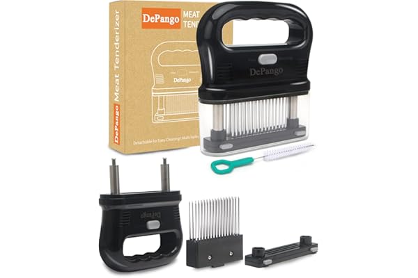 DePango Attendrisseur de Viande, outil d’attendrisseur d’aiguilles de viande avec 48 lames en acier inoxydable, attendrisseur de steak à démonter pour le nettoyage, portatif, grand