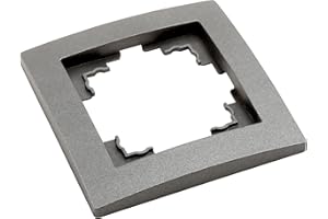 MCPOWER MC POWER Rahmen | FLAIR | für Schalter Steckdosen, 1-fach Steckdosenrahmen Schalterrahmen Einzelrahmen dunkelgrau anthrazit, matt