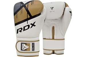 RDX Guantes de Boxeo Muay Thai Entrenamiento, Maya Hide Cuero, Ego Boxing Gloves para Sparring Kickboxing Saco Manoplas de Boxeo MMA Fight Training, Hombres Mujeres, 8 10 12 14 16 oz