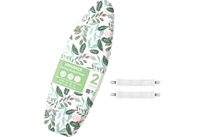 KINGRACK Ironing Board Cover with Extra Thick 7mm Padding, 100% Cotton Covers Easy-Fit for Protecting Ironing Board Size Up to 122 x 38cm - Green