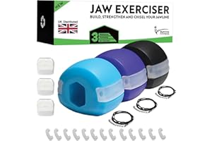MULTIVITA Jaw Exerciser For Men and Women with 3 Resistance Levels & Free Accessories – Pack of 3 Jaw Trainer & Face Exerciser For Double Chin Removal – Chisel & Enhance for a Stronger Jawline & Facial Fitness