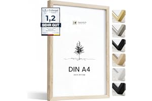 Heimlich® - Marco para fotos - A4 21 x 30 cm, madera de roble - Marco para documentos, certificados y diplomas con cubierta de plástico - Montaje en pared o sobremesa