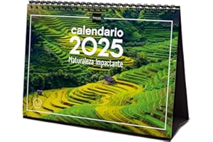 Finocam - Calendario Imágenes de Sobremesa para Escribir 2025 Mes Vista Enero 2025 - Diciembre 2025 (12 meses) Naturaleza Español