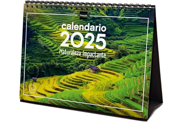 Finocam - Calendario Imágenes de Sobremesa para Escribir 2025 Mes Vista Enero 2025 - Diciembre 2025 (12 meses) Naturaleza Español