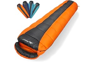 Forceatt Sacco a Pelo Per Adulti 3 Stagion, 10°C-20°C Ultraleggero Sacco a Pelo Campeggio, Sacco a Pelo Compatto Leggero Impermeabile Portatile Ideali per Interni ed Esterni.