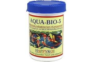 HAPPYKOI AQUA BIO 5 lactic Acid Bacteria Powder, probiotic Filter Bacteria for Koi Pond, Pond and Garden Pond, Support Nitrification, Remove Algae and mud. The All-Round Protection for koi and Pond. (1500 ml)
