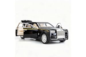TGRCM-CZ 1/32 Rolls-Royce Phantom Model Car Toy Car with Sound and Light for Kids Boy Girl, Metal Body Door Opened Black