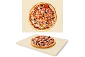 HOUSLUX Pierre à pizza pour pizza et pain, 38 x 30 x 1,5 cm, pour barbecue à gaz et four (38 x 30 x 1,5 cm)