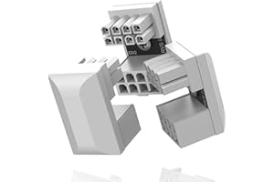 EZDIY-FAB GPU VGA PCIe 8 pin U Turn 180 Gradi Angolo Connettore Scheda Adattatore di Alimentazione per Scheda Grafica Desktop Tipo Inverso 3Pack Bianco