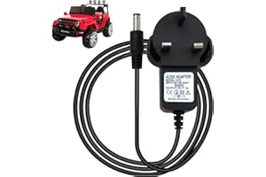 TWOBUD 12V 1A Charger for Kids Electric Cars, Universal Ride on Toys Motorcycle SUV ATV Car Baby Carriage Battery Power Supply Adapter UK Plug for Jeep Quad Bike Sports Car, DC Connector Jack 5.5x2.1mm