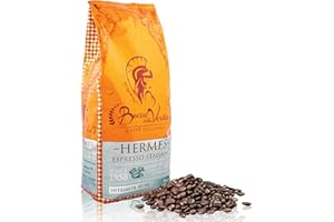 BOCCA DELLA VERITA® - Café Italien en Grains, Arôme HERMES Espresso Italiano, Sac de 1 Kg, Café Torréfié et Artisanalement 100% Made in Italy, Certifié Rain Forest et UTZ