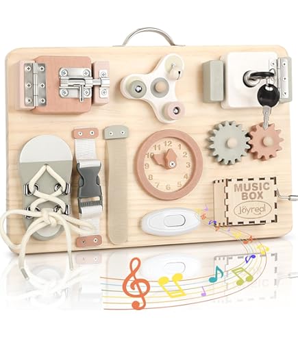 Baby Bezig Bord Montessori Speelgoed LED-oplichtend Speelgoed Houten Elektronische Schakelaar Speelgoedbord Reisactiviteit voor 1-6 Jaar Oude Meisjes Jongens