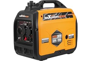 maXpeedingrods Generatore di Corrente 3500W Silenziato, Portatile Generatore Inverter a Benzina 4 Tempi con 2 prese da 230 V / 2 USB / 1 presa da 12 V CC, Modalità ECO Per RV, Camper e Emergenze