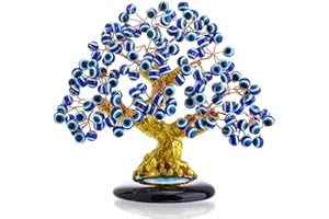 YU FENG Nazar - Albero malocchio turco blu da 17,3 cm, sottobicchiere contro il malocchio, per protezione, buona fortuna, prosperità, regalo, vetrina per casa, tavolo, ufficio