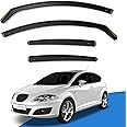 EdgeVisors Wind Deflectors | Fits: SEAT Leon MK2 1P (2006-2012) 5 Door Hatchback 4pc Set | In-Channel Rain Guards for Wind, Rain & Sun Protection, Easy Installation - Tinted