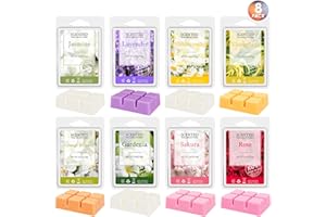 SALUBRITO Wax Melts Strong Scented Candle Gift Set for Women, 8pack x 2.6 oz, Floral Soy Wax, Natural and Long Lasting, Aroma Wax Cubes for Valentines, Mothers Day, Anniversary