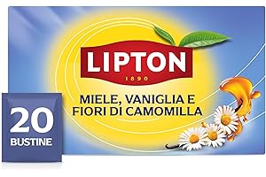 Lipton Miele, Vaniglia e fiori di Camomilla, infuso naturalmente senza caffeina, Infusi alla frutta e alle erbe, Confezionati singolarmente, 20 filtri