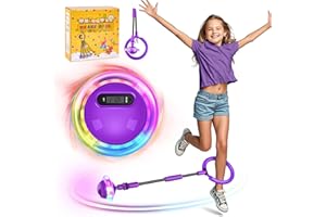 Charmofun Cheville Skip Ball, Pliable Anneau de Saut de Cheville, Balle de Saut Enfants avec Sac de Rangement, Flash Saut Anneau Ball pour Les Filles de 6-12 Ans (Pourpre)