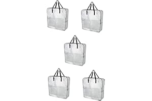 IKEA DIMPA Extra Large Storage Bag, Clear Heavy Duty Bags, Moth Moisture Protection Storage Bags (Pack of 5, 25 ½x8 ¾x25 ½)