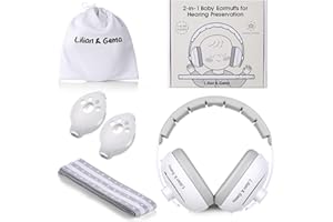 Lilian&Gema 2 en 1 Casque Anti Bruit Bébé, Casque Bébé Anti Bruit, Confortable et Réglable, Protection Auditive pour les Enfants de Moins de 48 Mois, Convient pour le Sommeil et les Activités