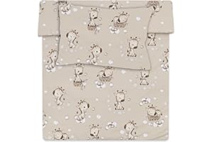 Totsy Baby Copripiumino lettino neonato 90x120 cm - Cotone parure di copripiumini bambino e bambina per culla Set lenzuolo per piumino 90 x 120 cm con federe 60 x 40 cm Oeko-Tex