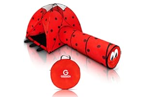 'GRINADA® Tenda Per Bambini Con Tunnel E Luci Bambina Bambino Bimba Cameretta Casetta Gioco Per Bambini Cameretta Idea Regalo Bambina Bambino Casetta Dei Giochi Per Interni Ed Esterni (Senza Luci LED)