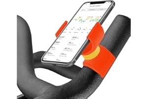 Renimove Soporte movil Bicicleta estatica Compatible con Smartphones hasta 7.5" de Pantalla diseño Universal facil Instalacion Agarre Seguro y Estable rotación 360° para una Vision Optima (Naranja)