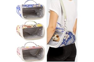 Haokaini Bolsa de Transporte para Mascotas Hámster Portátil Gato Perro Chinchilla Ardilla Animales Pequeños Bolsa de Viaje Transportador de Mascotas Transpirable con Ventana Transparente