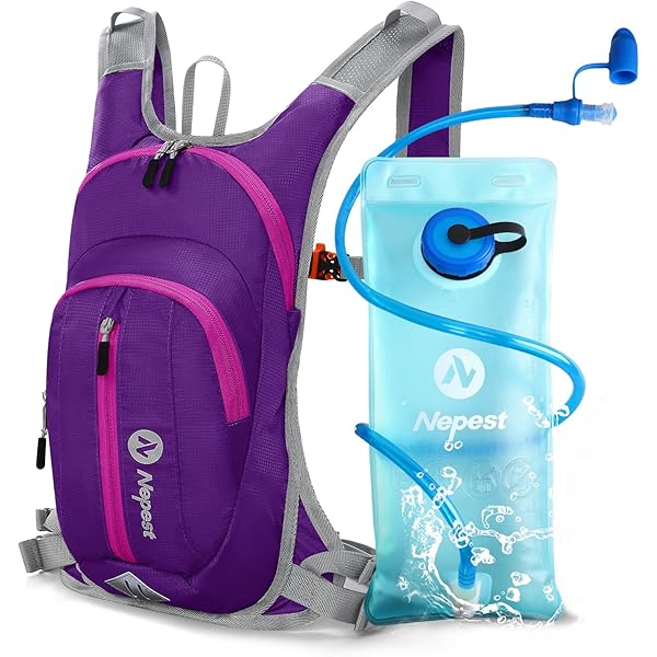 2L Waterzak BPA-vrij Hardlopen Fietsen BBAIYULE Hydratatie Rugzak - Geïsoleerd Met 2L Waterzak, Voor Hardlopen, Fietsen, Wandelen Outdoor Rugpak Grijs Zwart