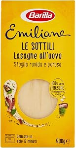 Barilla Emiliane Le Sottili Lasagne All' Uovo con Uova Fresche 500 g