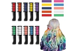 TIMEMEET Pettine a gesso per capelli a 10 colori, colore temporaneo capelli, pettine per la colorazione dei capelli usa e getta lavabile per ragazzi/ragazze Cosplay, feste, Natale, regali di compleanno