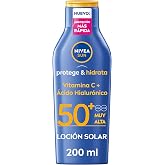 NIVEA SUN Protects &amp; Hydrates - Sunmilk FP50+ - Body Sunscreen - UVA/UVB Protection - Water Resistant Lotion - 48h Hydration