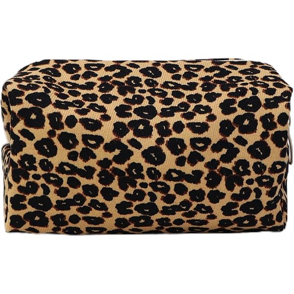Kosmetiktasche Mit Leopardenmuster & 10 Haarbändern – Set Für Damen, Reißverschluss, Wasserdicht