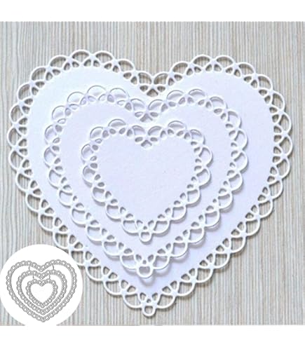 Heart Flower Metal Die Cuts For Card Making - Valentine's Day Craft Dies