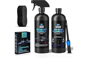 lesasas Car Shampoo - Car Interior Cleaner - Interior & Exterior Cleaner Kit for Spotless Ride – Including Car Wash Sponge and Car Detailing Brush for Cleaning Car Motorbike Van