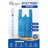 Kalbi Ticaret Kalın Mavi Poşet Orta Boy 1 Kg Hışır Atlet Poşet Market Manav Poşeti &Ccedil;&ouml;p Poşeti