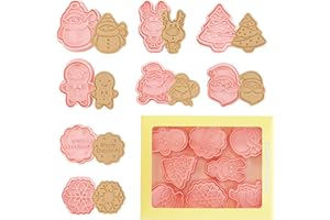 ENYACOS 8 STÜCK Weihnachts Ausstecher Kunststoff Stempel Ausstechformen Formen, keksausstecher weihnachten, Ausstecher Ausstechformen Weihnachten Set für Motivtorten Tortendeko Kekse Backen Küche Zubehör