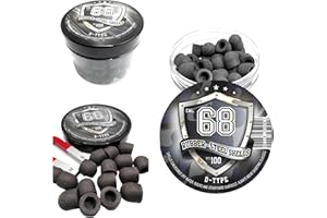 RUBBER-STEEL BALLS 100 x D-Type Hard Mix Gummi-Stahlschalen Gummibälle gemischt mit Stahlpulver 6 Gramm schwere Munition für Training Zuhause Selbstverteidigung Paintball Pistolen in 68 Kaliber