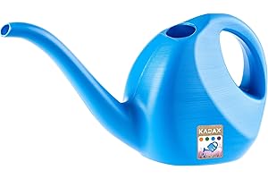KADAX Small Watering Can, 2L Plastic Watering Can, Flower Watering Can with Long Spout for Indoor and Outdoor, Home, Garden, Flowers (Blue)