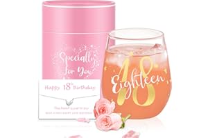 Yalucky Cadeau Fille 18 Ans Verre a Vin Personnalisé Anniversaire Cadeau 18 Ans Deco Anniversaire 18 Ans Cadeau Femme Original