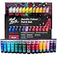 Mont Marte Acrylic Paint Set 48 Colors 36ml, Suitable for Canvas, Wood, MDF, Leather, Air-Dried Clay, Plaster, Cardboard, Paper and Crafts, Multicolour