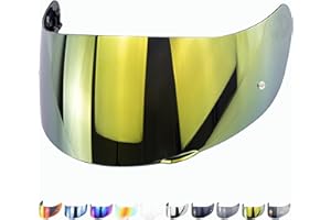 Everalo Compatible with Agv K1 Visor - K3sv - K5 - K5s - K1s - S4sv - Horizon - Skyline - Strada - Stealth sv - Compact - Helmet Visor Gt2 Pinlock Ready (Gold)