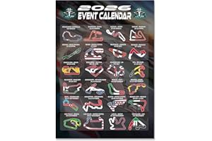 SUNY SMILING F1 Calendar 2026 Poster Formula 1 Gifts F1 Merchandise Display Track Layout and Timing Formula 1 Advent Calendar Bedroom, Living Room and Office Decoration Formulas One Racing Fan Gifts 30x20cm