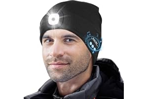 HINSHARK Regalo Uomo, Cappello Bluetooth con LED, Cappello Invernale Uomo/Donna, Regali Natale Originali, Idee Regalo Uomo Regali per Lui/Papà, Regalo Uomo Compleanno Originale, Idee Regalo Natale Uomo/Donna