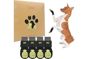 BEAUTYZOO Anti-Slip Dog Socks with Grips Traction Control for Small Medium Large Dogs, Non Skid Indoor Double Side Pet Paw Protector for Hardwood Floor Wear