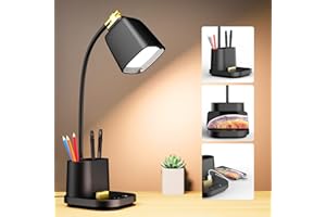 GONDSILY LED Desk Lamp with USB Charging Port Touch Control 3 Color Modes, Stepless Dimming,Eye-Caring LED Table Lamp for Home,Office,Bedroom,Reading,Work,Study, 5V, 2.4A