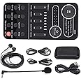Cosiki Vocal Processor, Sound Card for PC, Professional Intelligent Noise Reduction Sound Card Set Recording Studio Equipment Audio Mixer for Pc for Singing(K9)